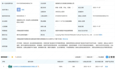 新東方跨界文旅 洛陽(yáng)成立沃凱德，布局因私出入境中介服務(wù)